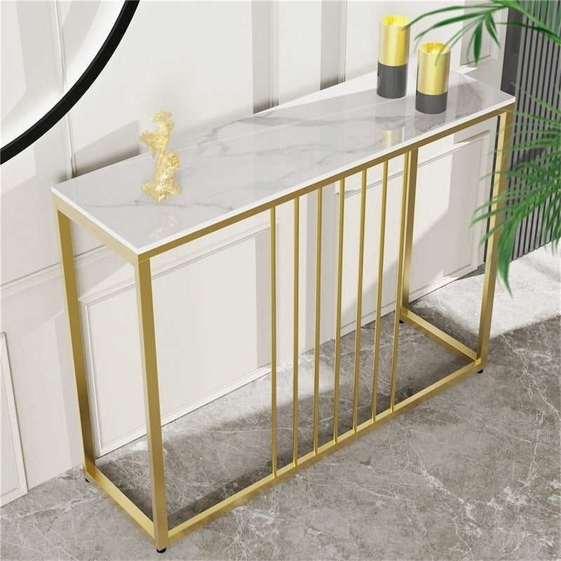 Gold Frame Sintered Stone Console Table