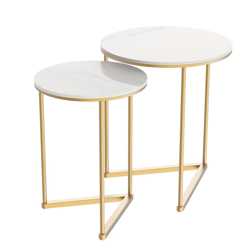 Sintered Stone Nesting Side Tables, Set of 2