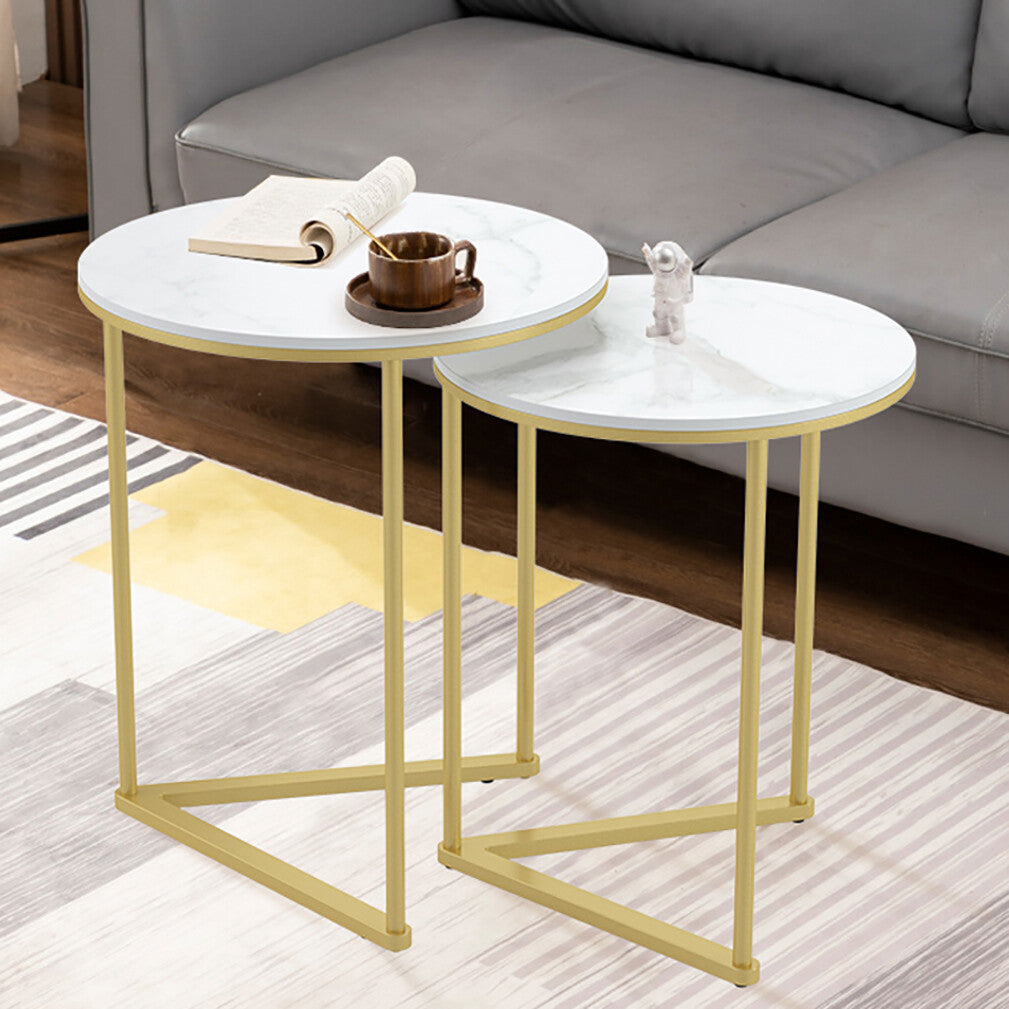 Sintered Stone Nesting Side Tables, Set of 2