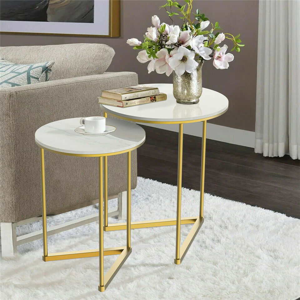 Sintered Stone Nesting Side Tables, Set of 2