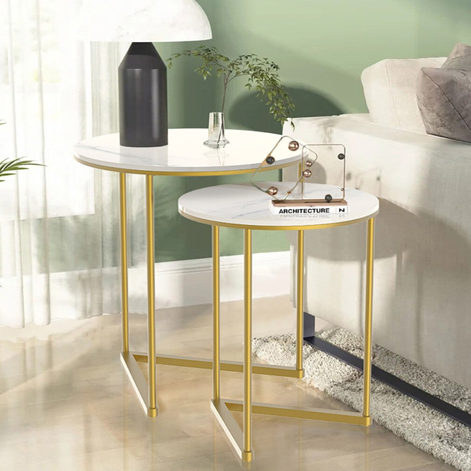 Sintered Stone Nesting Side Tables, Set of 2