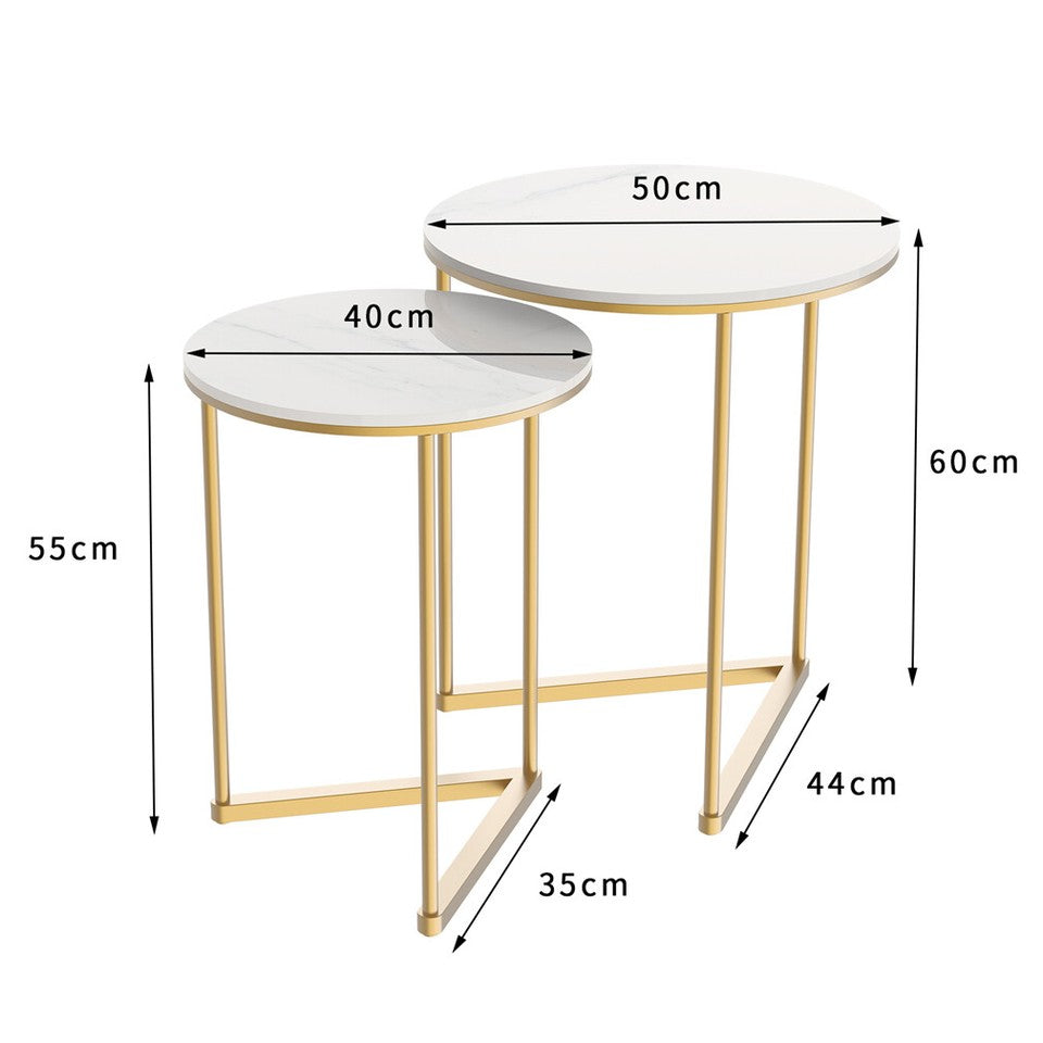 Sintered Stone Nesting Side Tables, Set of 2
