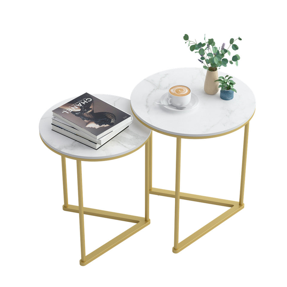 Sintered Stone Nesting Side Tables, Set of 2