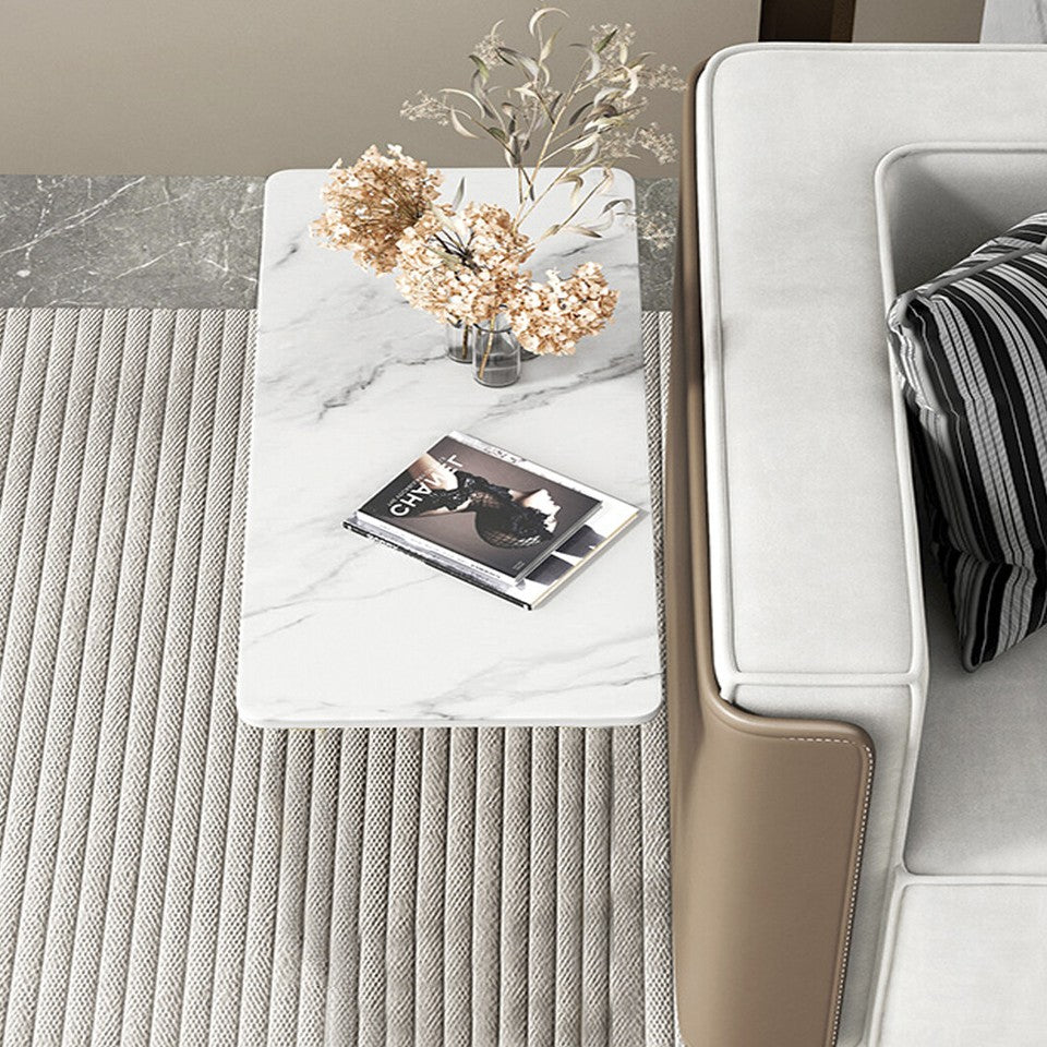 Gold Frame Marble Look Side Table