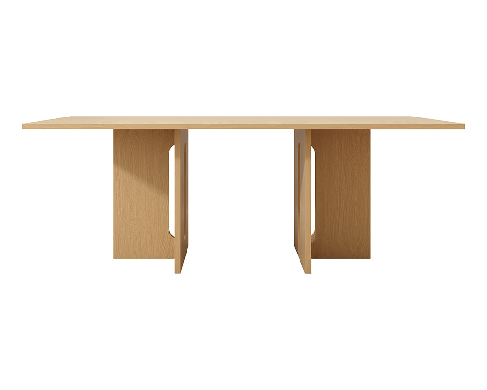Oak Finish Melamine Dining Table for Six